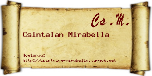 Csintalan Mirabella névjegykártya